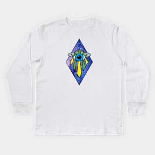 Galaxy Diamond UFO Eye Kids Long Sleeve T-Shirt